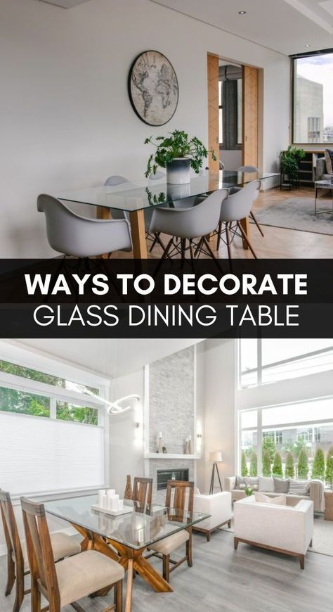 The exact way to style a glass dining table is to create a stylish and functional dining space to impress your guests and enhance your daily dining experience. Find out more here! Glass Kitchen Table Ideas, Glass Table Centerpieces Dining Rooms, Round Glass Dining Table Decor Ideas, Glass Kitchen Table Decor, Glass Dining Table Decor Centerpieces, Glass Dining Room Table Decor, Glass Table Dining Room, Modern Dining Room Centerpiece, Round Glass Dining Room Table