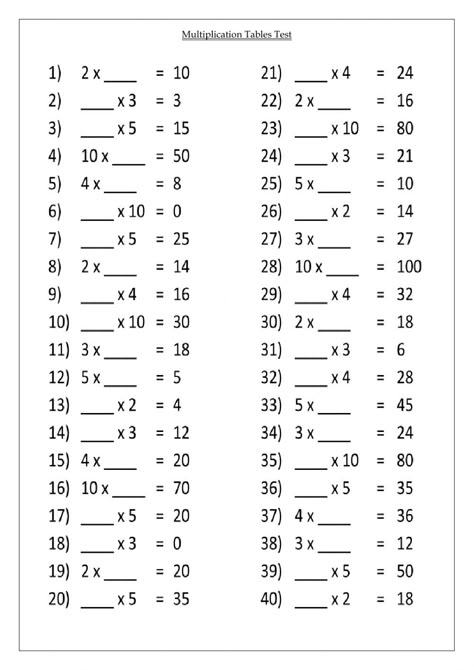 Multiplication Tables Activities, Multiplication Table Printable, Free Printable Multiplication Worksheets, Multiplication Facts Worksheets, Multiplication Facts Practice, Maths Worksheet, Learning Multiplication, Multiplication Tables, Mathematics Worksheets