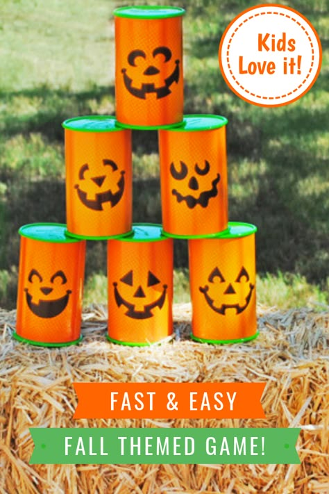 Great for Fall Festivals - Pumpkin Can Knock Down is easy to setup and save too! Fall Carnival Games, Fall Fest Ideas, Halloween Booth, Fall Festival Activities, Halloween Carnival Games, Fall Festival Party, School Fall Festival, Fall Festival Games, Festival Activities