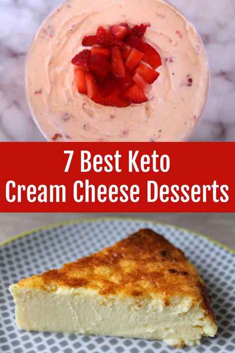 Keto Cream Cheese Desserts – The 7 Best Easy Low Carb Dessert Recipes – including no bake, chocolate and cheesecake sweet treats. Deserts With Cream Cheese, Cheesecake Treats, Cream Cheese Desserts Easy, Low Carb Dessert Recipes, Cream Cheese Recipes Dessert, Cheese Desserts, Low Carb Desserts Easy, Keto Cream Cheese, Low Carb Low Fat Recipes