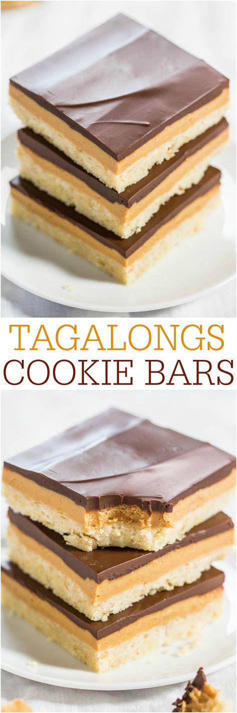 Tagalongs Cookie Bars Tagalong Cookies, Twix Bars, Chocolate Peanutbutter, Easy Bar, Kek Lapis, Averie Cooks, Nutella Cookies, Cookies Easy, Butter Chocolate