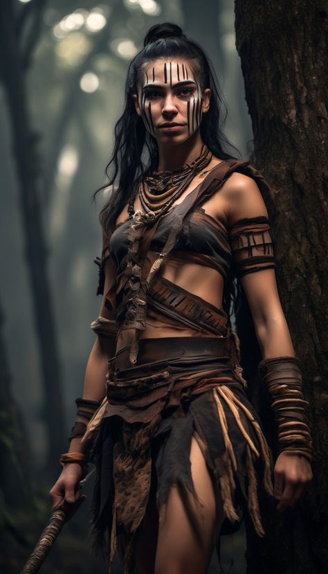 Amazonian Women Warriors, Warrior Princess Outfit, Amazon Warrior Women, Amazonian Women, Jungle Warriors, Amazons Women Warriors, Amazon Warriors, Amazonian Warrior, Paint Jewelry