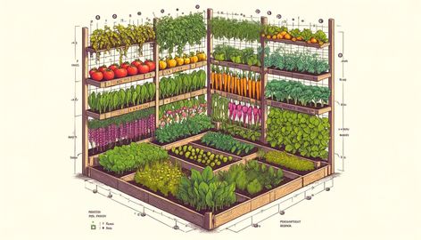 4x4 Raised Bed Layout Ideas for a Vegetable Garden - Gardening Latest Small Veg Garden Design, Veggie Garden Design Ideas, Front Yard Raised Bed Vegetable Garden, Square Metre Vegetable Garden, Raised Garden Beds Plants, Square Raised Garden Beds, Vegetable Garden Design Layout Companion Planting, 3x3 Garden Layout, Small Potager Garden Layout