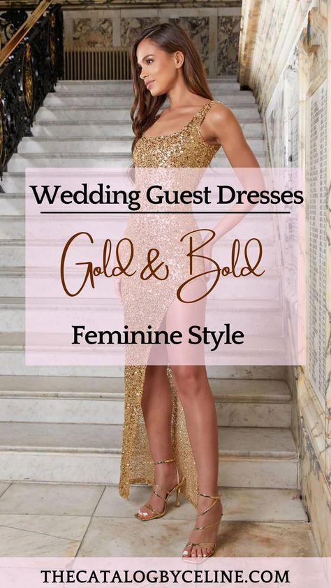 Wedding Guest Dresses: Gold & Bold Feminine Style Dresses For Fall Wedding Guest, Dresses For Summer Wedding Guest, Dresses For Summer Wedding, Dresses For Fall Wedding, Wedding Guest Dresses Fall, Wedding Dresses Winter, Spring Wedding Guest Dresses, Wedding Guess Dress, Style Wedding Guest