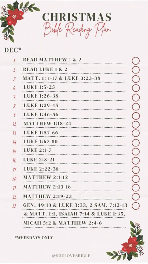 Bible Verses To Read On Christmas, Luke Reading Plan Christmas, Kids Christmas Bible Reading Plan, December Bible Reading Plan 2023, Christmas Reading Plan, Bible Study For Christmas, Christmas Bible Study For Women, Read The Bible In A Year Plan, Couples Bible Study Plan