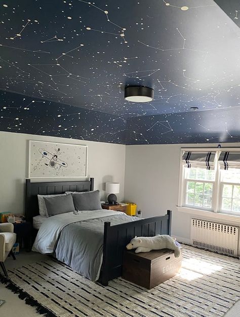 Boys Space Room, Map Bedroom, Galaxy Bedroom, Constellation Wall, Star Bedroom, Space Themed Bedroom, Space Themed Room, Bedroom Wallpaper, Space Room