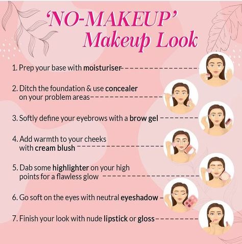 A guide to a no makeup look Youthful Makeup Tips, How To Do Makeup For Beginners Natural, How To Apply Makeup For Beginners, Makeup Quotes Inspirational, Makeup Content Ideas, Concealer Tips How To Apply, How To Do Makeup For Beginners, Makeup Hacks For Beginners, Makeup Routine For Beginners