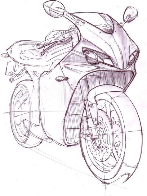 Motorbike Drawing, Cycle Painting, Motorbike Art, Motorcycle Drawing, Bike Drawing, Bike Sketch, Motorcycle Illustration, Motorbike Design, Cool Car Drawings