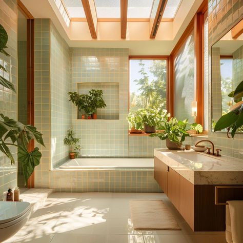 Mid Century Modern Bathroom, Dream House Interior, Bathroom Inspo, Bath Room, Mid Century Modern House, House Goals, Dream House Decor, Dream Home Design, 인테리어 디자인