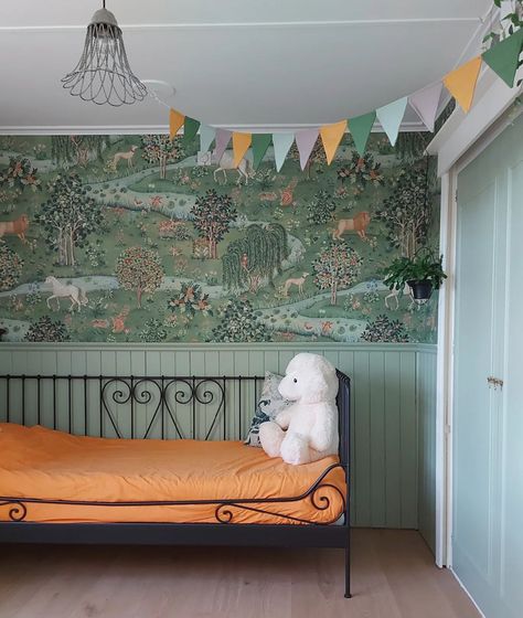 Your Morris & Co. 3 Reasons Why Owl & Willow is YOUR Nursery Decoration Favourite Owl And Willow Wallpaper, William Morris Owl And Willow, Morris And Co Nursery, Wallpaper Boys Nursery, Rivendell Nursery, William Morris Nursery, William Morris Rug, Craftsman Nursery, Forest Bedroom Kids