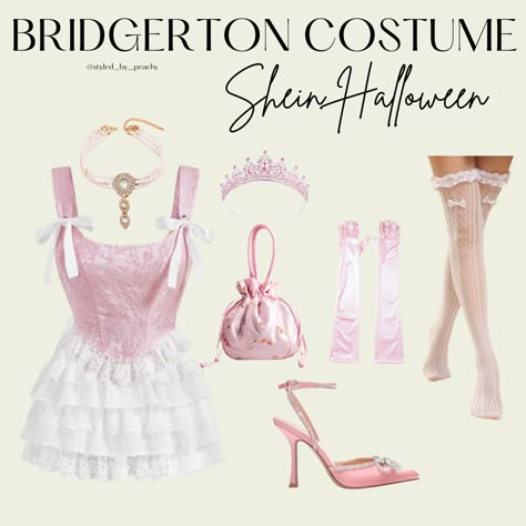 Bridgerton Halloween Costume styled outfit Shein inspo Daphne Costume Bridgerton, Bridgerton Halloween, Bridgerton Halloween Costume Ideas, Hot Princess Costume, Bridgerton Costumes Halloween, Halloween Costumes Pink, Bridgerton Halloween Costume, Princesscore Halloween Party Costume, Princesscore Costumes For Halloween Cosplay