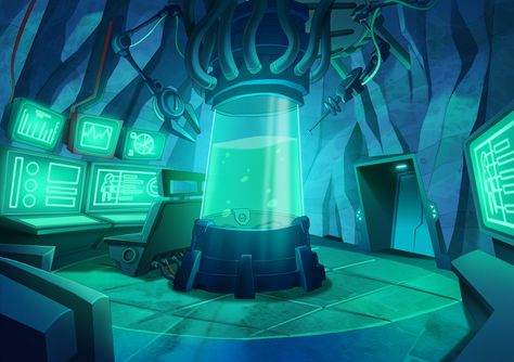 Sci-Fi Lab Anime Laboratory, Lab Reference, Lab Background, Anime Lab Background, Laboratory Drawing, Fantasy Laboratory Concept Art, Laboratory Art, Laboratory Concept Art, Laboratory Background