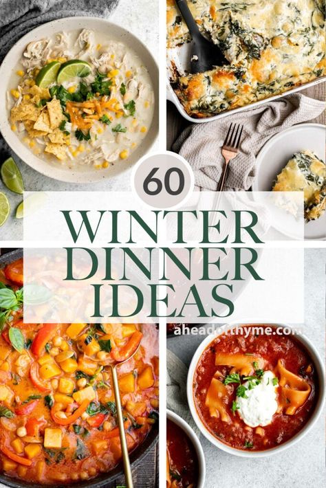 60+ Winter Dinner Ideas - Ahead of Thyme Winter Dinner Ideas, Baked Ziti With Sausage, Meat Lasagna, Vegetarian Lasagna, Winter Comfort Food, Winter Dinner Recipes, Dinner Party Menu, Winter Salad, Winter Dinner