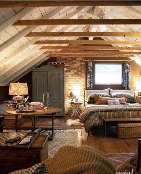 Upstate Ny Cabin, Fishermans Cottage Interiors, T 111 Interior Walls, Eclectic French Country Bedroom, Cottage Cabin Decor, Western Cottage Decor, Rustic Cozy House, Cottage Interiors Cozy, Hayes Cottage