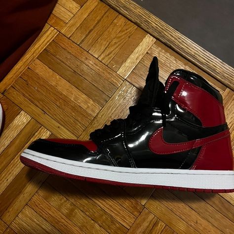 Patent bred Jordan 1’s Jordan 1, Jordan, Jewelry Watches, Plus Fashion, Outfit Inspo, Jeans Shoes, Closet, Accessories Vintage, My Favorite