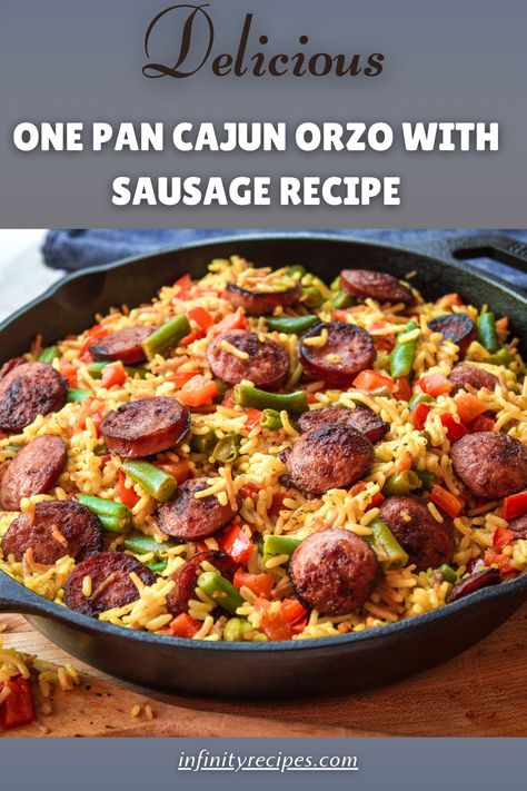 Andouille Sausage Recipes Instant Pot, Recipes With Andouille Sausage Healthy, Orzo And Chicken Sausage Recipes, What To Make With Andouille Sausage, Recipes Using Andouille Sausage, Recipes With Andouille Sausage, Andouille Recipes, Cajun Orzo, Orzo With Sausage