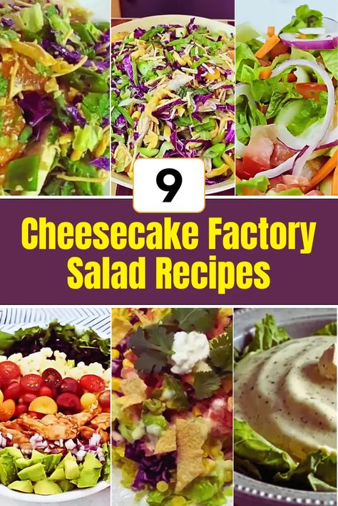 Cheesecake Factory Salad Recipes: 9 Delicious Dishes to Try - Copycat Restaurant Recipes Cheesecake Factory Asian Chicken Salad, Cheesecake Factory Salad Recipes, Cheesecake Factory Chicken Salad Recipe, Cheesecake Factory Chopped Salad Recipe, Cheesecake Factory Salad, Copycat Cheesecake Factory Recipes, Cheesecake Factory Salads, Cheesecake Factory Copycat Recipes, Restaurant Salads