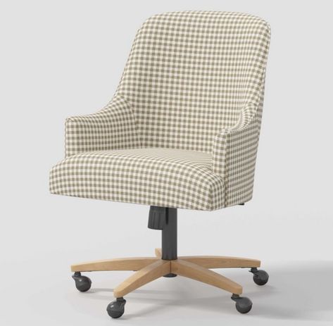 Beautiful neutral but subtle pattern, Threshold by Studio McGee rolling office chair. Upholstered Office Chair, Studio Mcgee Target, Office Inspo, Studio Mcgee, Office Ideas, Santa Monica, Home Office Decor, House Inspo, Cozy House