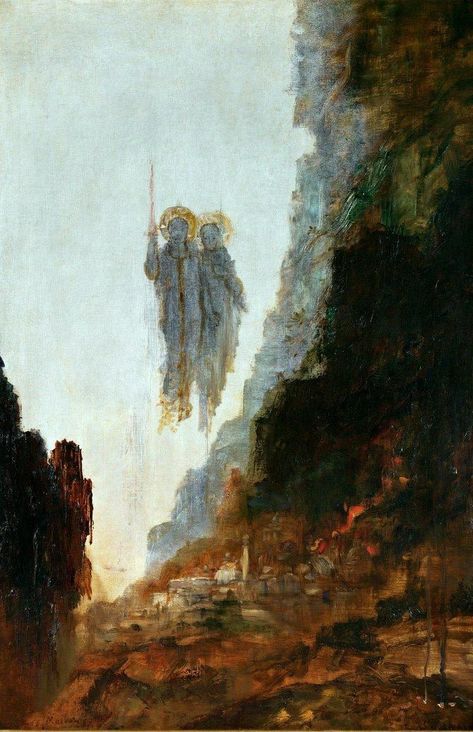 Gustave Moreau The Angels of Sodom 1890 Sienna Shaw, Painting Aesthetics, Musée Gustave Moreau, Jewish Beliefs, Christian Painting, Gustave Moreau, Art Haus, Nicholas Cage, God Pray