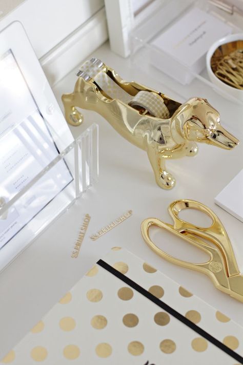 Gold desk accessories