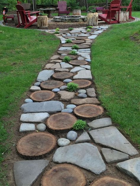 Rain Gardens, Walkway Landscaping, Garden Walkway, Stone Products, Rock Garden Landscaping, Stone Path, Have Inspiration, Garden Yard Ideas, Garden Path