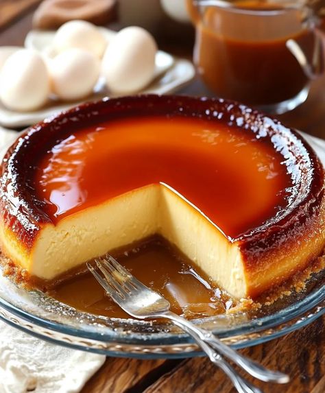 Cream Cheese Flan is a decadent dessert that combines the Cream Cheese Gelatin Dessert, Cheese Flan Recipe, Cheesecake Flan, Flan Cheesecake, Creamy Flan, Cream Cheese Flan, Cheese Flan, Cream Cheese Recipes Dessert, Flan Dessert