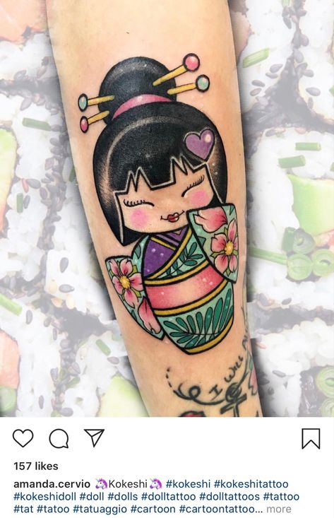 Kokeshi Tattoo, Coloring Tattoo, Daruma Doll Tattoo, Rik Lee, Motherhood Tattoos, Ganesh Tattoo, Doll Tattoo, Geisha Tattoo, Frog Tattoos