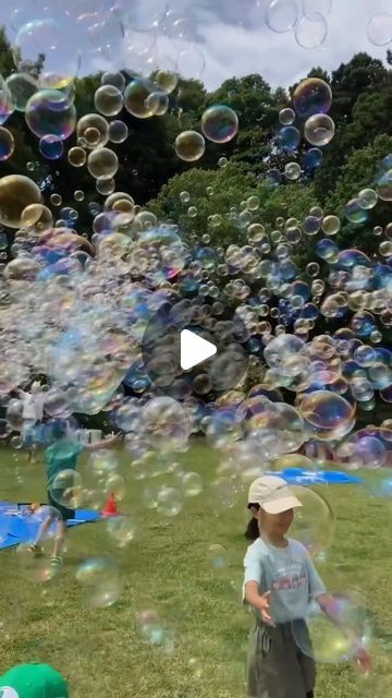 Thousands of soap bubbles being generated at once, to the children's delight. But there is much more than just fun to this story!  The so... | Instagram Peaceful Pics, Bubble Game, Bubble Video, Laws Of Physics, Take Up Space, Surface Tension, The Dazzling, Soap Bubbles, Backyard For Kids