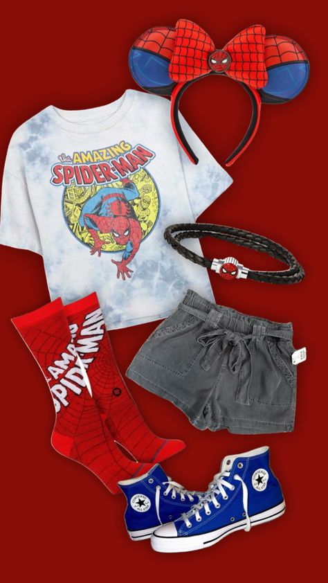 #minnieears #ears#disney #spiderman #peterparker #inspo #outfitinspo #outfit Bounding Disney, Disney Fits, Disneyland Outfits, Disney Outfit, Disney Bounding, Teenager Outfits, Disney Outfits, Cute Clothes, Disneyland