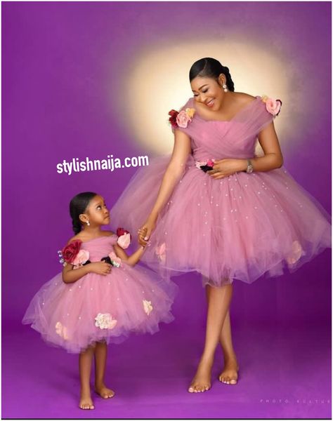 Fascinating And Adorable Mother and Daughter. Volume 4. - Stylish Naija Mother And Daughter Birthday Dress, Mother Daughter Fashion For Birthday, Mom And Daughter Birthday Dress, Mommy Daughter Dresses, Baby Christening Dress, Mommy Daughter Pictures, Birthday Gown, Mother Daughter Photoshoot