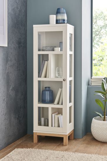 Malvern Classic Cream Slim Glazed Cabinet Slim Bookcase, Airing Cupboard, Glazed Doors, Cabinet Shelf, Cream Paint, Glass Panel Door, Shelving Units, Paint Effects, Glazed Door