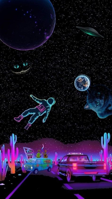 Wallpaper Aesthetic Space, Iphone Wallpaper Neon, Space Wallpaper Aesthetic, Alien Iphone Wallpaper, Crazy Backgrounds, Trippy Pictures, Trippy Aesthetic, Trippy Wall Art, Trippy Iphone Wallpaper