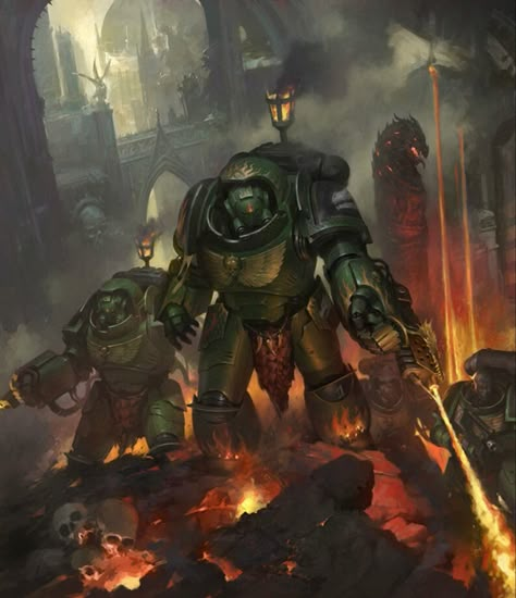 Warhammer 40k Salamanders, 40k Salamanders, Salamanders 40k, Salamanders Space Marines, Burn Everything, Space Marine Art, Dark Souls Artwork, Warhammer 40k Art, 40k Art