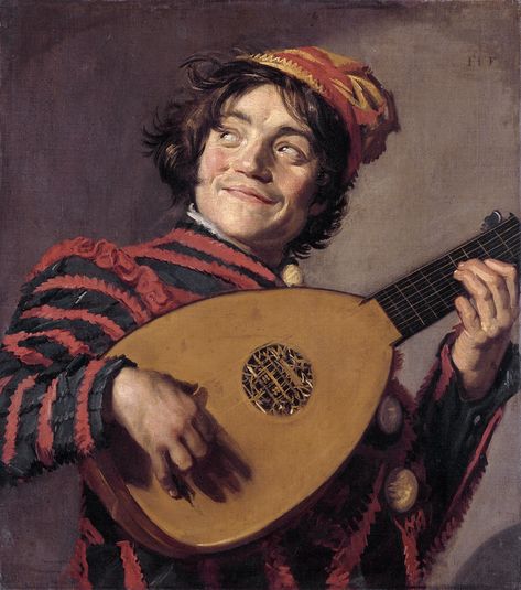 Frans Hals, Bouffon au luth, 1623-1624 Medieval Jester, Frans Hals, Clown Paintings, Rennaissance Art, Dutch Golden Age, Baroque Art, Pierre Auguste Renoir, Classic Paintings, Old Paintings