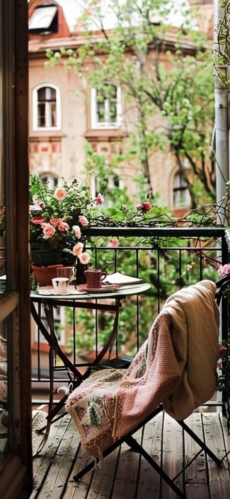 Reading Picnic, Balcony Aesthetic, Coffee For Two, Narrow Balcony, Decorating For Beginners, Cozy Balcony, Apartment Balcony Ideas, Balcony Gardens, Adobe Design