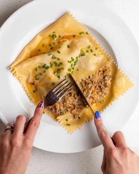 Homemade handkerchief Pasta (easiest pasta shape!) - The Burnt Butter Table Handkerchief Pasta, Aesthetic Pasta, Burnt Butter, Pasta Dough Recipes, Pasta Dough, Pasta Shapes, Easy Pasta, Tray Bakes, Quick Easy