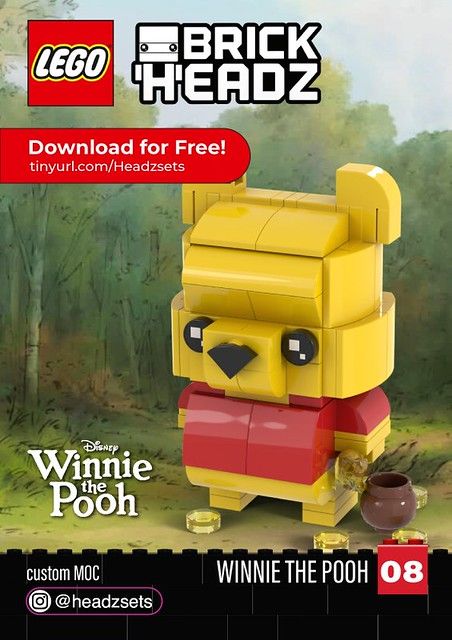 FREE Pooh BrickHeadz Instructions! | Happy Valentine’s Day t… | Flickr Lego Brick Headz, Legos Sets, Lego Christmas Ornaments, Fun Lego Ideas, Lego Learning, Lego Brickheadz, Disney Lego, Lego Animals, Lego Christmas