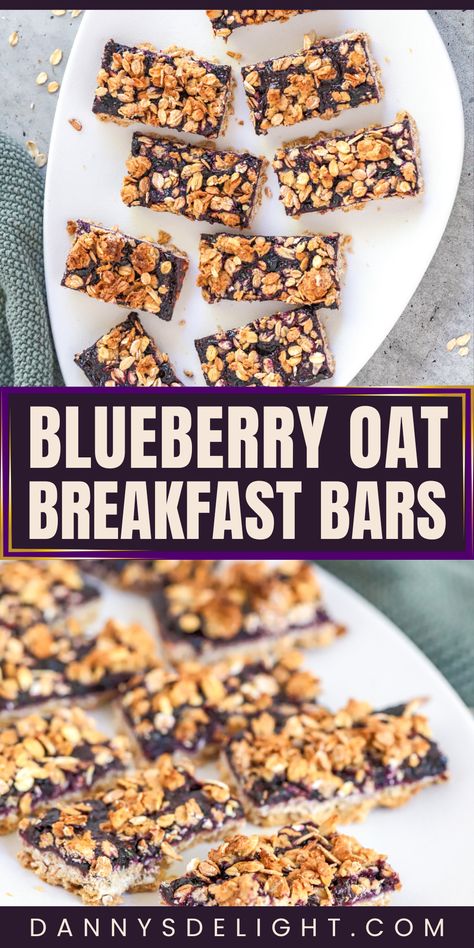 Blueberry Oat Bars that are both delicious and nutritious! 🍇🌟 Ideal for a quick breakfast or snack. Click for the recipe! #HealthyEats #Recipe Prediabetic Breakfast, Oat Breakfast Bars, Homemade Breakfast Bars, Diy Breakfast Bar, Blueberry Breakfast Bars, Oat Bars Healthy, Quick Easy Healthy Breakfast, Blueberry Oat Bars, Oat Breakfast