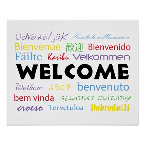 Colorful Welcome Many Languages Modern White Poster , #AFFILIATE, #Modern#White#Poster#Shop #Ad Welcome In Different Languages, Japanese Geisha Tattoo, Graphics Design Portfolio, Ra Door Decs, Japanese Posters, Ethnic Diversity, Geisha Tattoo, Green Quotes, Multi Cultural