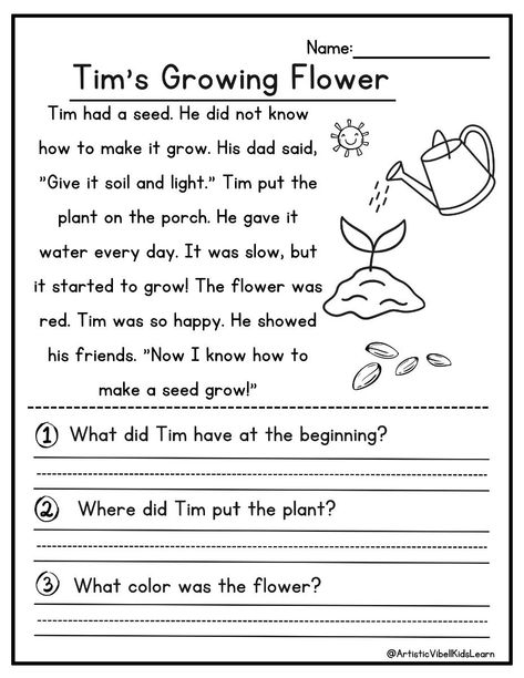 50 Kindergarten 1st Grade Reading Comprehension Passages Worksheets: Help your child practice reading comprehension with these engaging passages and questions. Perfect for kindergarten and first grade Reading For Grade 2 Student, Reading Comprehension Worksheets Grade 2, 1st Grade Reading Comprehension, Kindergarten Comprehension, Tense Worksheet, Free Reading Comprehension Worksheets, 1st Grade Reading Worksheets, 1st Grade Reading, Punctuation Worksheets