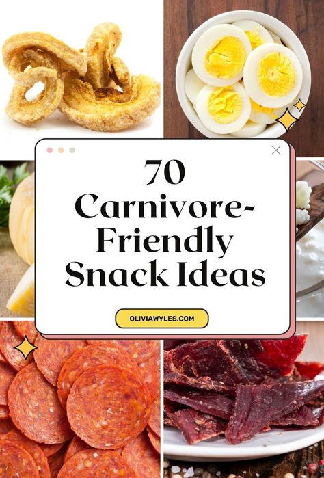 70 CARNIVORE SNACK IDEAS THAT’LL ADD MORE VARIETY TO YOUR LIFE	70 Carnivore-Friendly Snack Ideas Snack Recipes Sweet, Snack Ideas List, Diet Snack Ideas, Snack Recipes Easy, Carnivore Snacks, Caveman Diet Recipes, The Carnivore Diet, Caveman Diet, Meat Diet