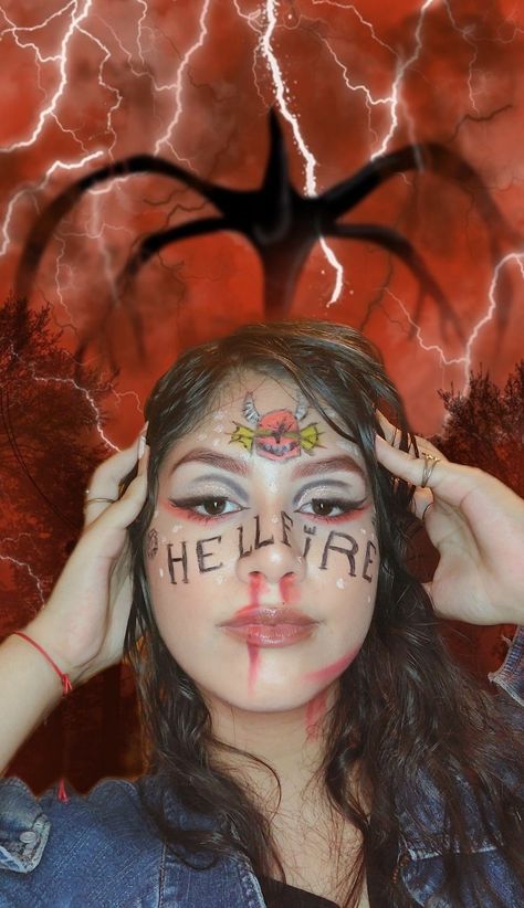 Stranger things makeup Stranger Things Makeup, Hellfire Club, Eleven Stranger Things, Stranger Things 3, Halloween Makeup, Movies And Tv Shows, Stranger Things, Face Paint, Halloween Face Makeup