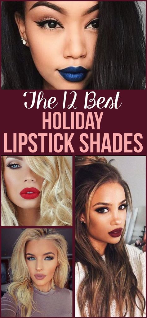 If you're looking to change up your makeup routine for the holidays, these are the best lip stick shades to go by! Holiday Lipstick, Unique Lipstick, Grey Lipstick, Matte Lipstick Shades, Best Lipstick Color, Lipstick For Fair Skin, Morning Beauty Routine, Lipstick Designs, Lipstick Art