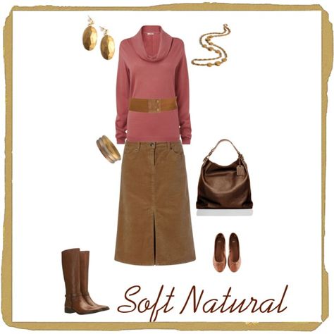 "ReKibbed SN" by oscillate on Polyvore Soft Natural Kibbe Boots, Romantic Natural Style, Sn Kibbe, Natural Outfits, Soft Natural Kibbe, Kibbe Soft Natural, Kibbe Style, Yin Yang Balance, Natural Kibbe