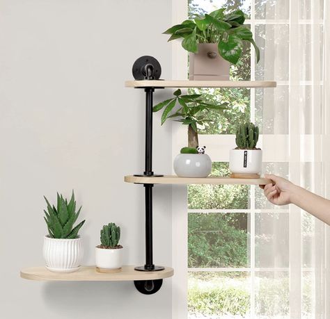 VEBAVO Rotating Window Plant Shelves for Optimal Light Exposure 16 inch, Wooden Window Shelf for Plants 3 Tier for Small Spaces, Stylish and Functional Indoor Plant Stand to Enhance Your Home Decor Window Plant Stands Indoor, Rotating Window Plant Shelf, Plant Stand Indoor Window, Plant Table Indoor Window, Rotating Plant Shelf, Kitchen Window Plant Shelf, Plant Stand Window, Plant Window Shelf, Window Sill Plant Shelf