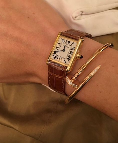 Watch Stack, Vintage Cartier Watch, Cartier Tank Louis, Cartier Watches Women, Classy Watch, Vintage Watches Women, Luxe Jewelry, Cartier Tank, Dope Jewelry