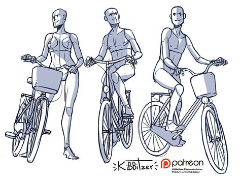 Riding bike reference sheet -PREVIEW- | kibbitzer on Patreon Person Tying Shoes Pose, Riding A Bike Drawing Reference, Anime Riding Bike, Riding Bike Drawing Reference, Biking Reference, Riding A Bike Reference, Riding Bike Reference, Reading Reference Pose, Reading Drawing Reference