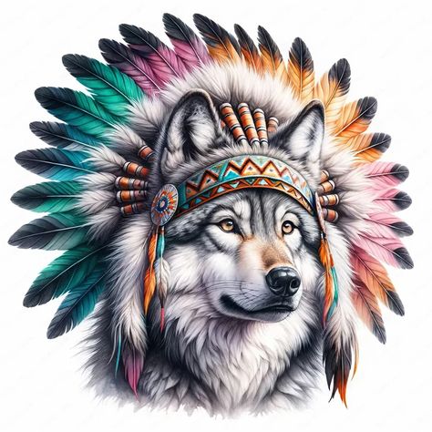 Diamond Painting-DIY Full Round Drill Indian Wolf Head(40*40CM) Cheetah Cubs, Tattoo T Shirts, Wolf Spirit, Ancient Wisdom, Wall Decorations, Decor Furniture, Art Logo, Vector Graphics, Home Decor Furniture