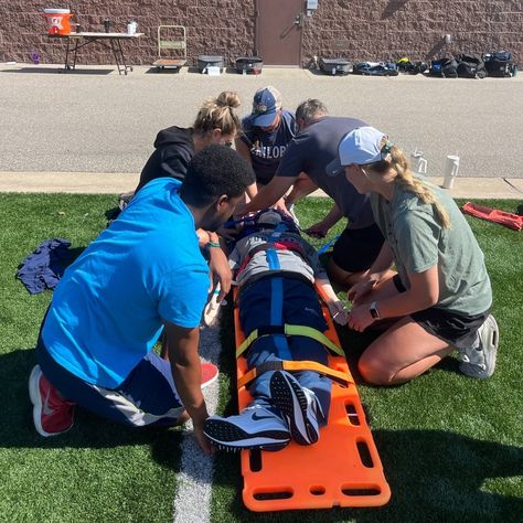 Fall sports are gearing up and so are our athletic trainers! ⚽ A few weeks ago our athletic trainers attended a course taught by Sports Medicine Emergency Management to enhance their skills to treat our athletes in emergency scenarios. Athletic trainers from across West Michigan, including team physicians, gathered together as they prepared for the upcoming school year! 🏐 Our ATs are ready for back to school... are you? @sailorsports @wpswolves @lowellredarrows @caledoniahsvb @nvpswildcats... Athletic Trainer Aesthetic, Sports Medicine Aesthetic, August Collage, Athletic Training Student, Athletic Training Sports Medicine, Med Motivation, Medicine Aesthetic, Sport Medicine, My Why