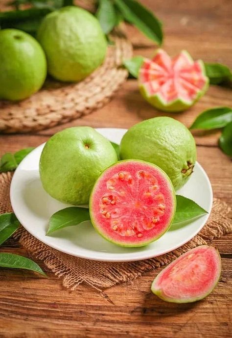 9 Best Red and Pink Guava Varieties | Balcony Garden Web Red Guava, Guava Benefits, Guava Recipes, Pizza Fruit, Pineapple Guava, Strawberry Guava, Guava Fruit, Pink Guava, Guavas